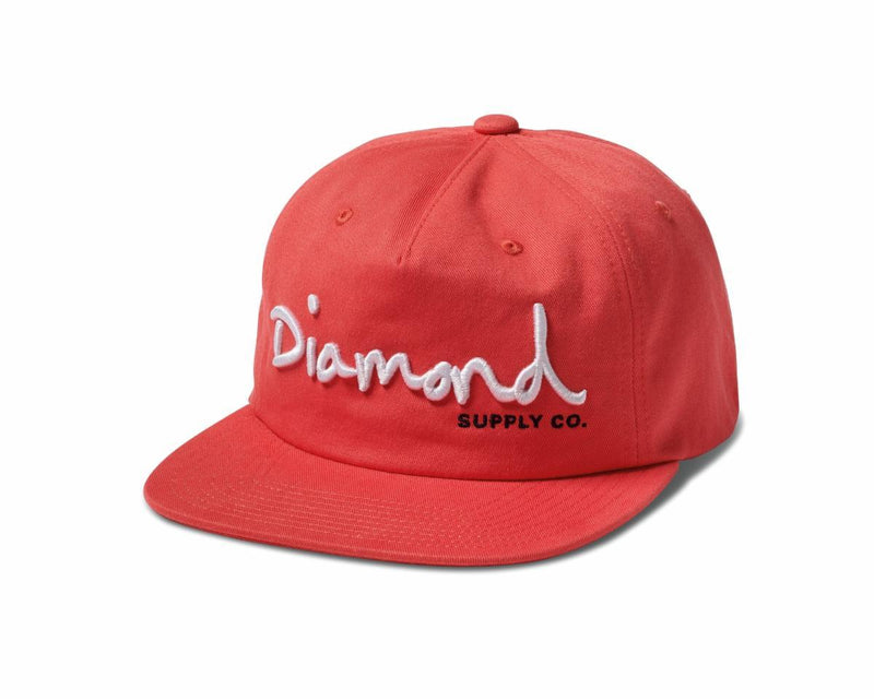 Diamond Supply Co OG Script Snapback - Coral