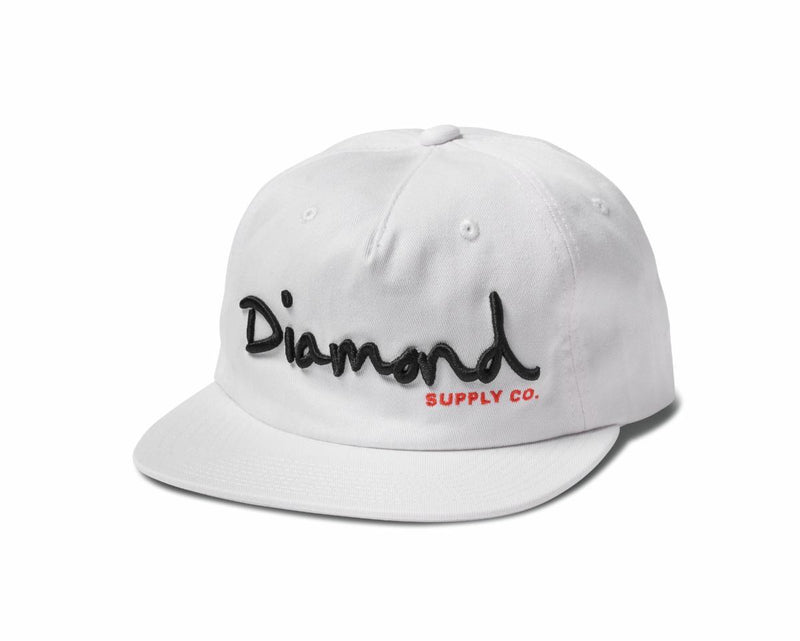 Diamond Supply Co OG Script Snapback - White