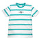 White and Mint Striped Maxallure Skateboards Vice T-Shirt