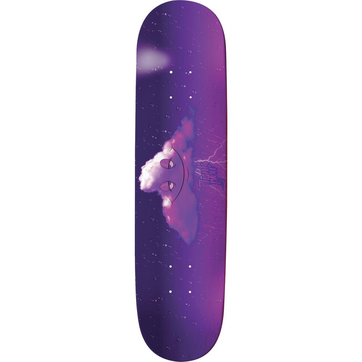 Purple Rain Cloud Thank You Skateboard Deck