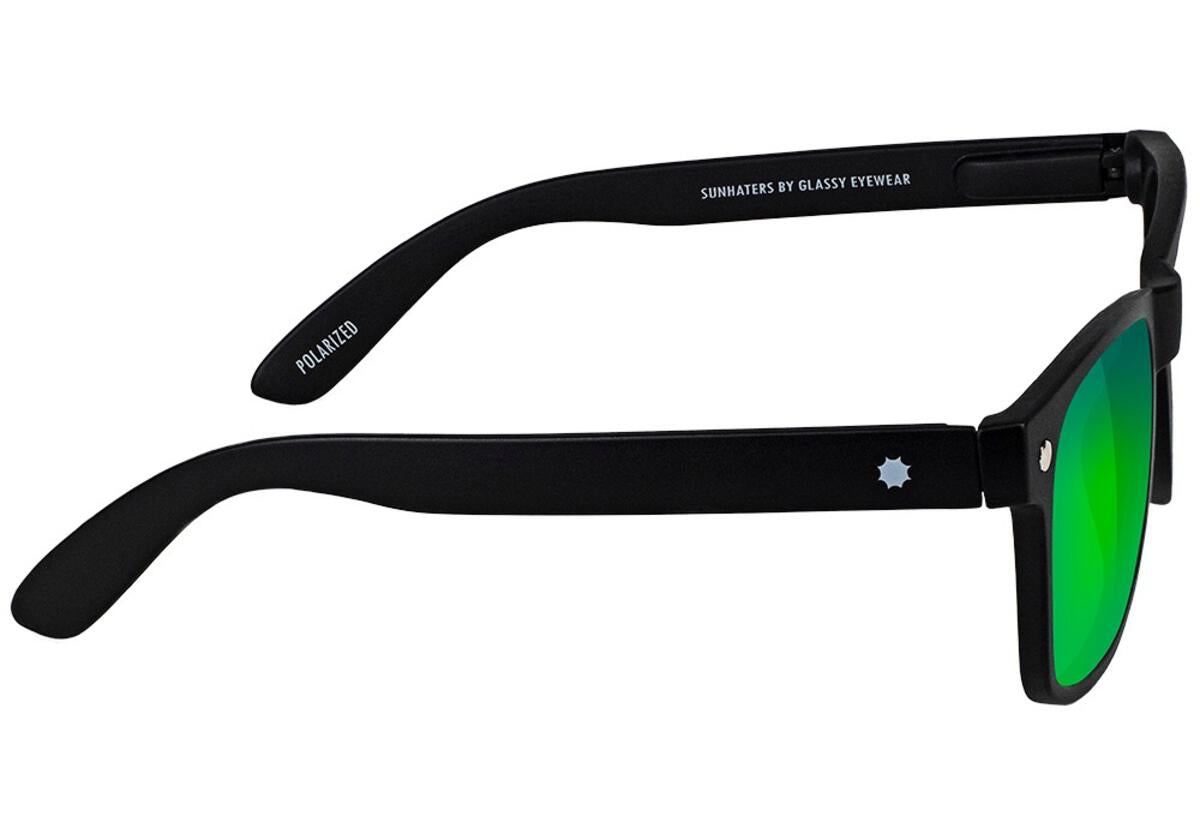 Matte Black Leonard Polarized Glassy Sunglasses Side