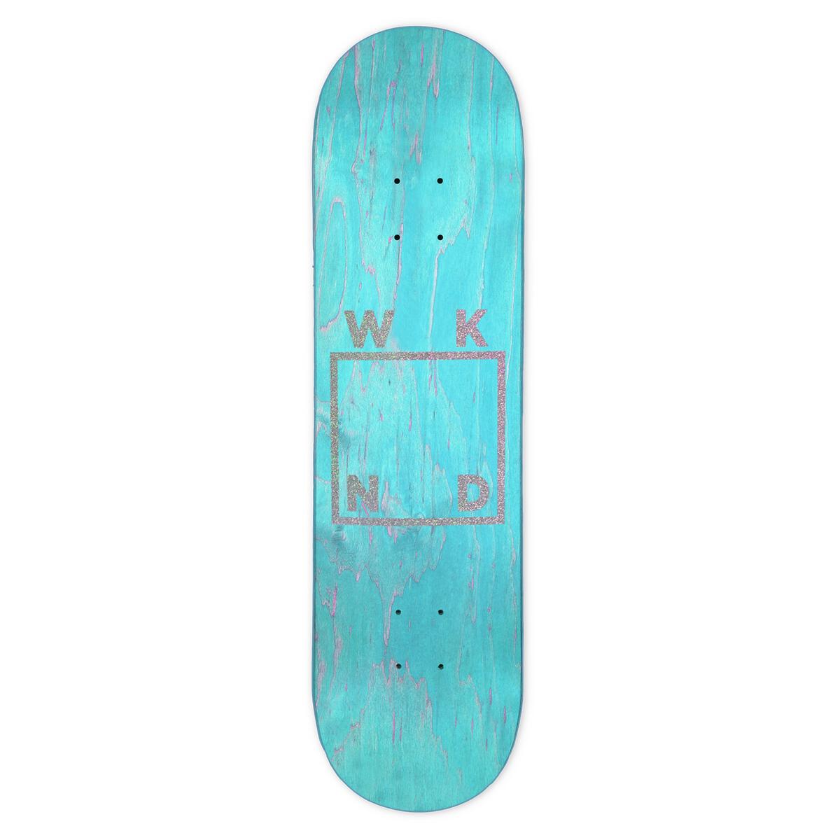 Silver Glitter Logo WKND Skateboard Deck