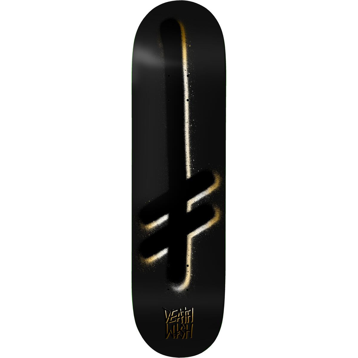 Black/Gold Gang Logo Deathwish Skateboard Deck