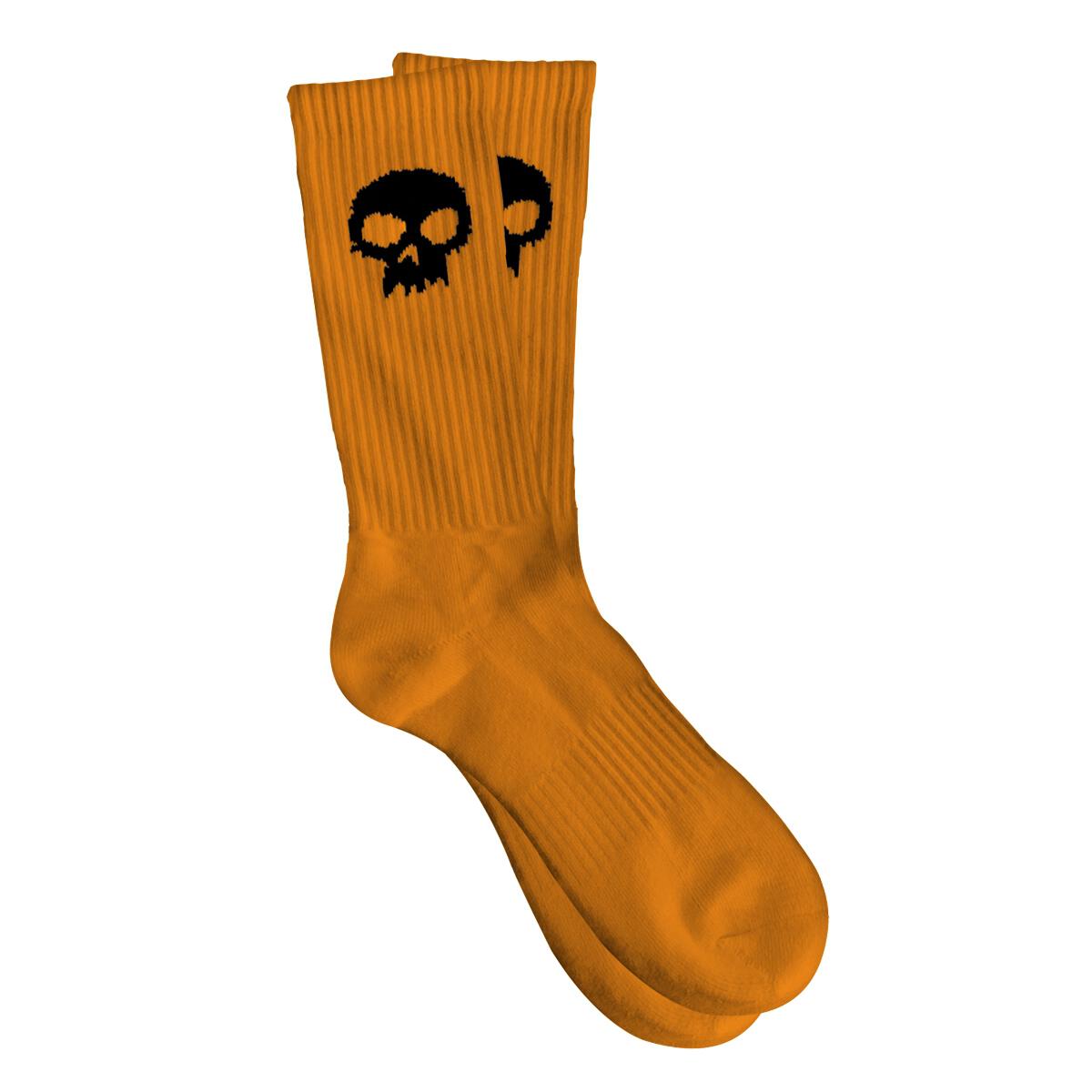 Orange Skull Zero Skateboard Socks