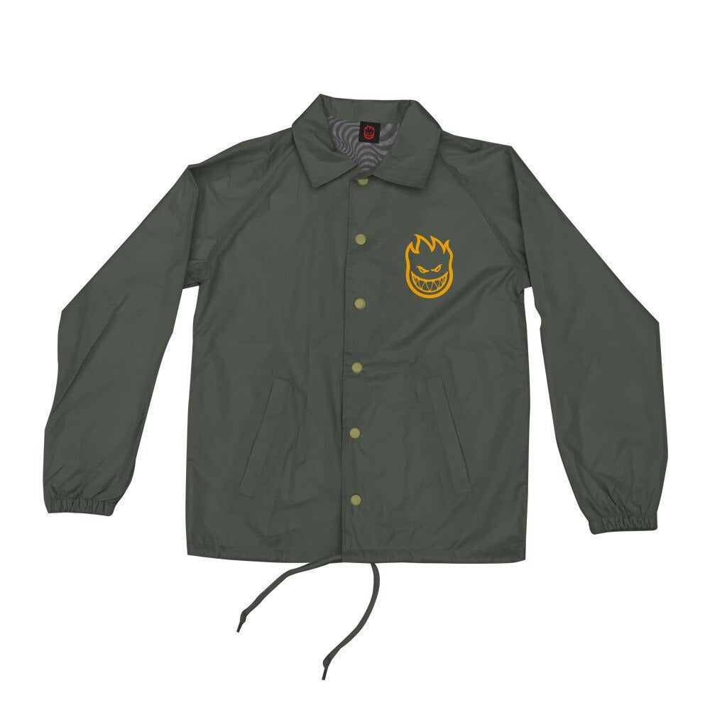 Spitfire Classic Swirl Bighead Coaches Jacket - Military Green/Yellow
