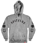 Spitfire Old English Combo Sleeve Pullover Hoodie - Grey Heather