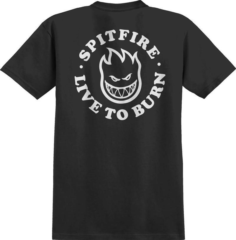 Spitfire Bighead Live To Burn Tee - Black/White