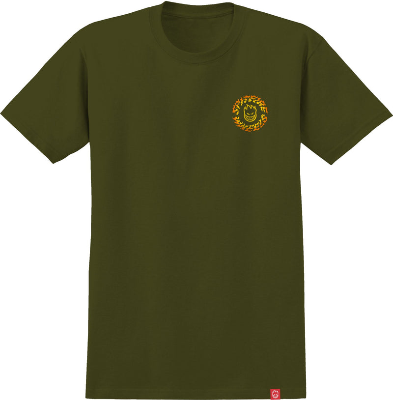 Military Green Torched Script Spitfire T-Shirt