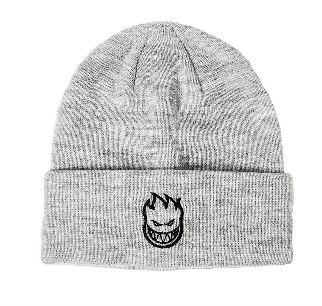 Spitfire Embroidered Bighead Logo Cuff Beanie - Grey/Black