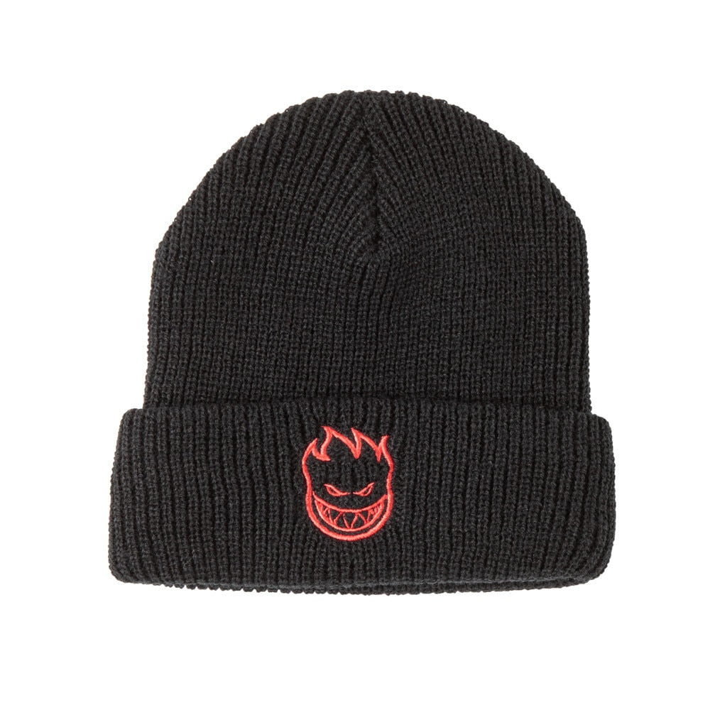 Spitfire Embroidered Bighead Logo Cuff Beanie -Black/Red