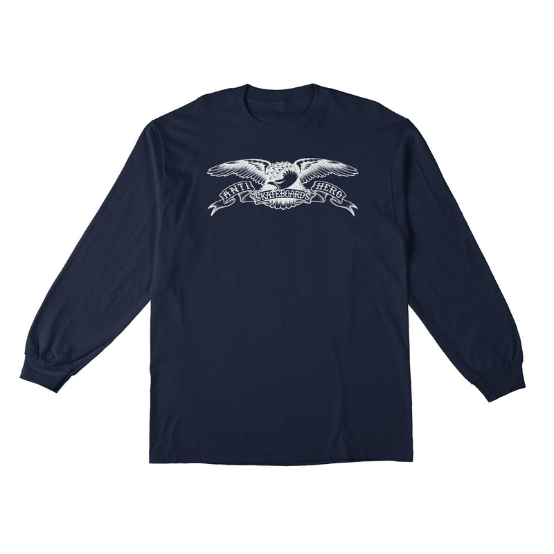 Navy Basic Eagle AntiHero Skateboard Long Sleeve Shirt
