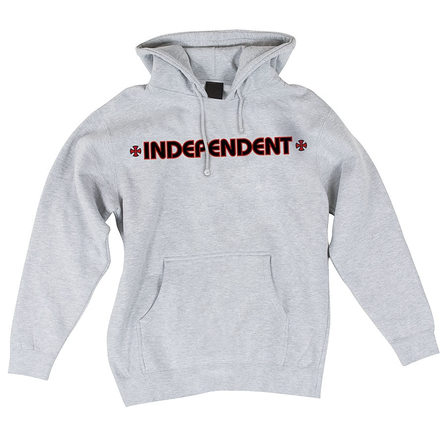 Independent Bar/Cross Regular Pullover hoodie- Grey Heather