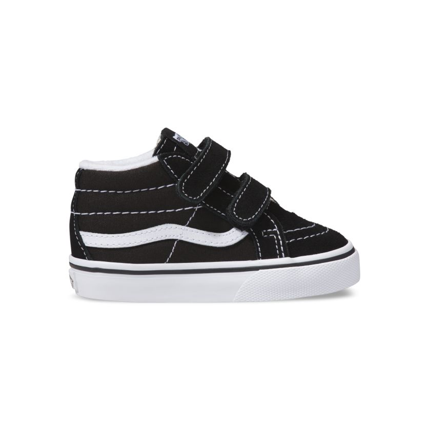 Black/White Reissue Sk8-Mid Vans Toddler Skateboard Shoes
