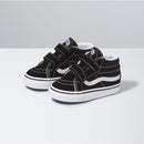 Black/White Reissue Sk8-Mid Vans Toddler Skateboard Shoes Front