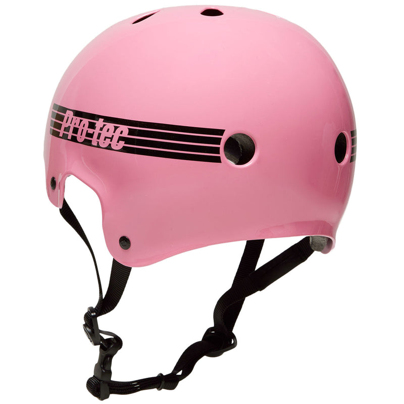Gloss Pink Old School Protec Skateboard Helmet Back