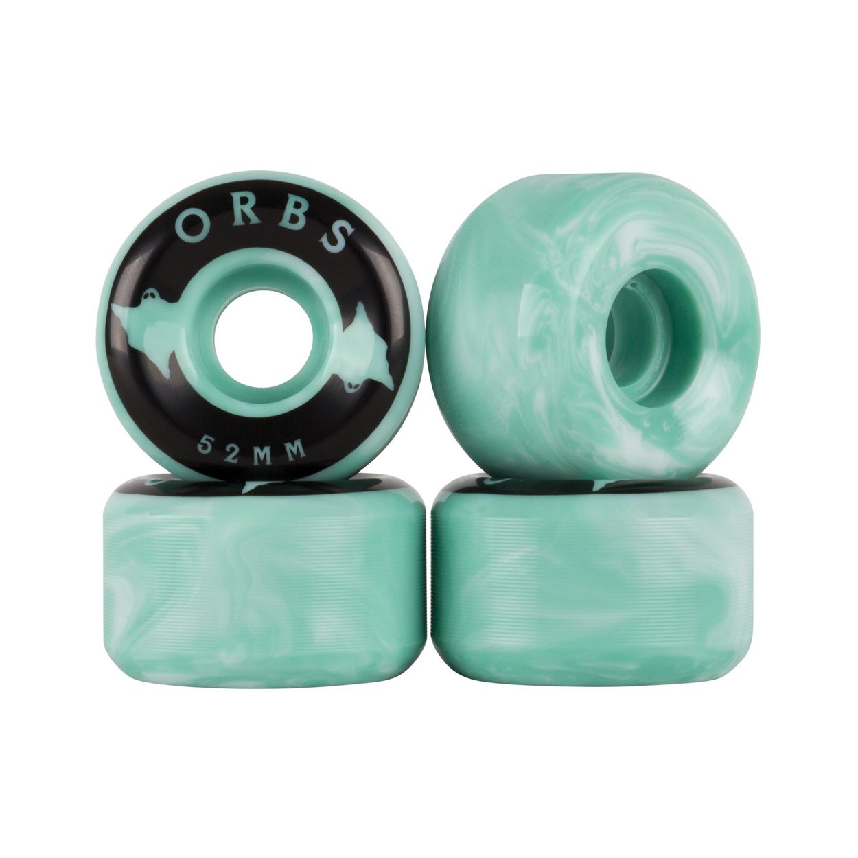 Orbs 99A Full Conical Specter Swirl Skateboard Wheels - Teal/White