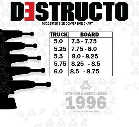 Destructo Trucks Size Chart