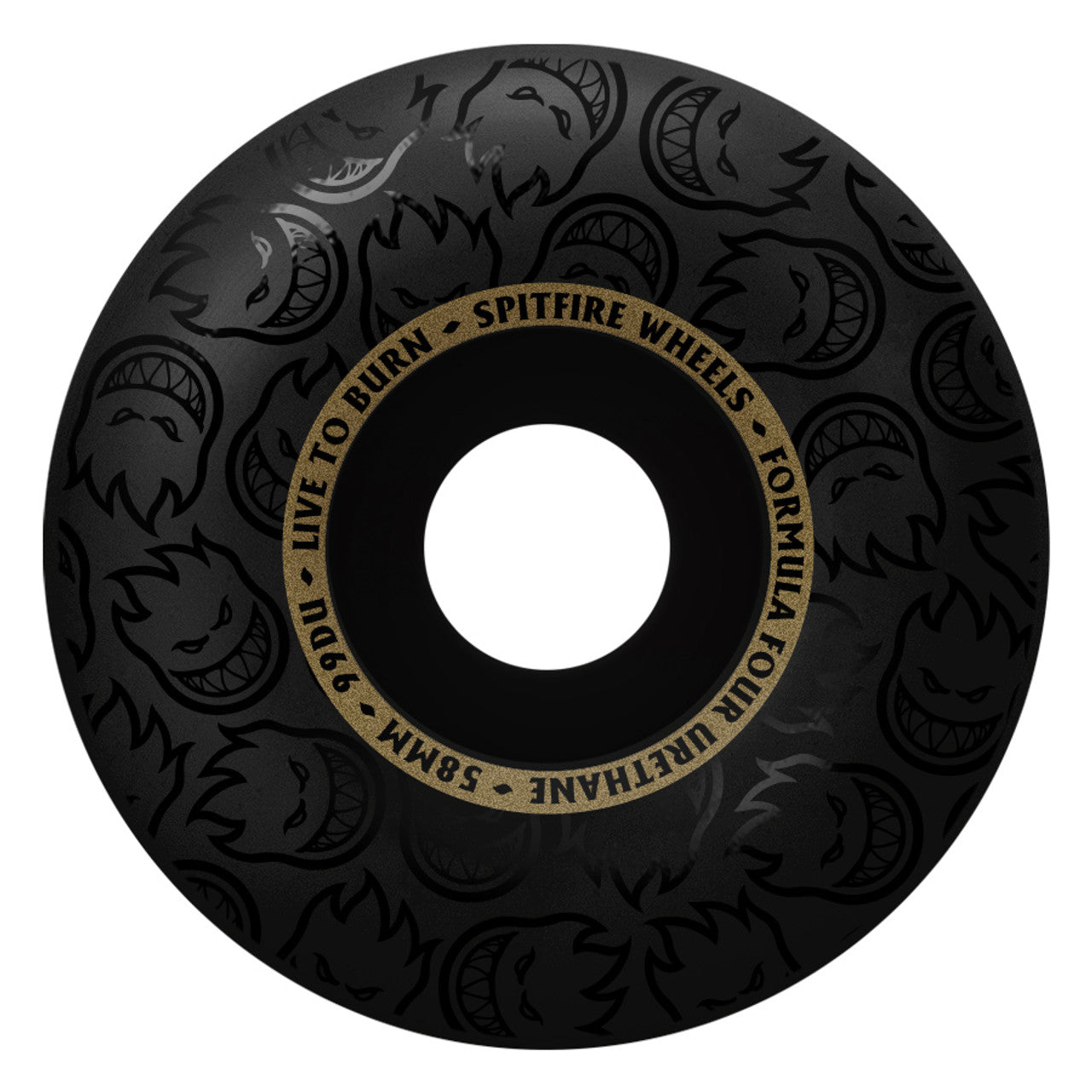 58mm Blackout Radial Spitfire Formula Four Skateboard Wheels