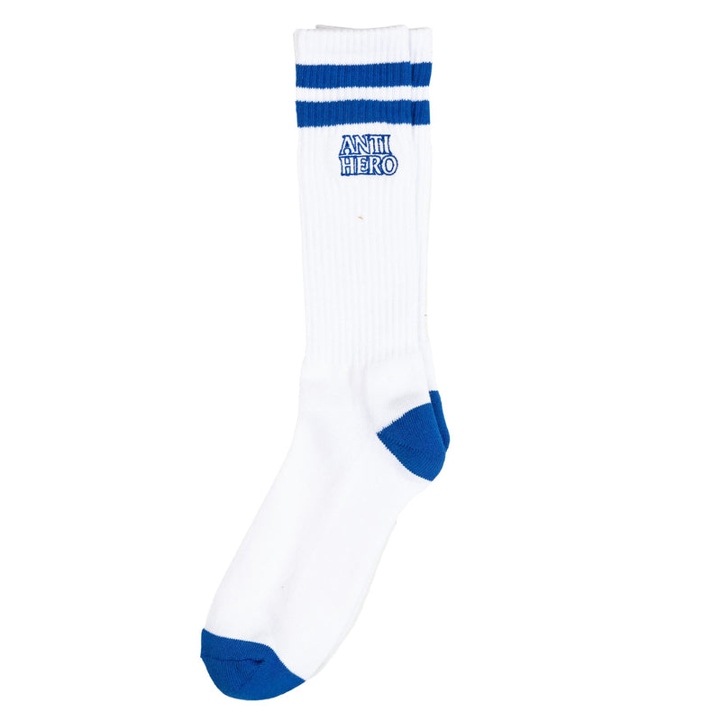White/Blue Antihero Black Hero Outline Socks