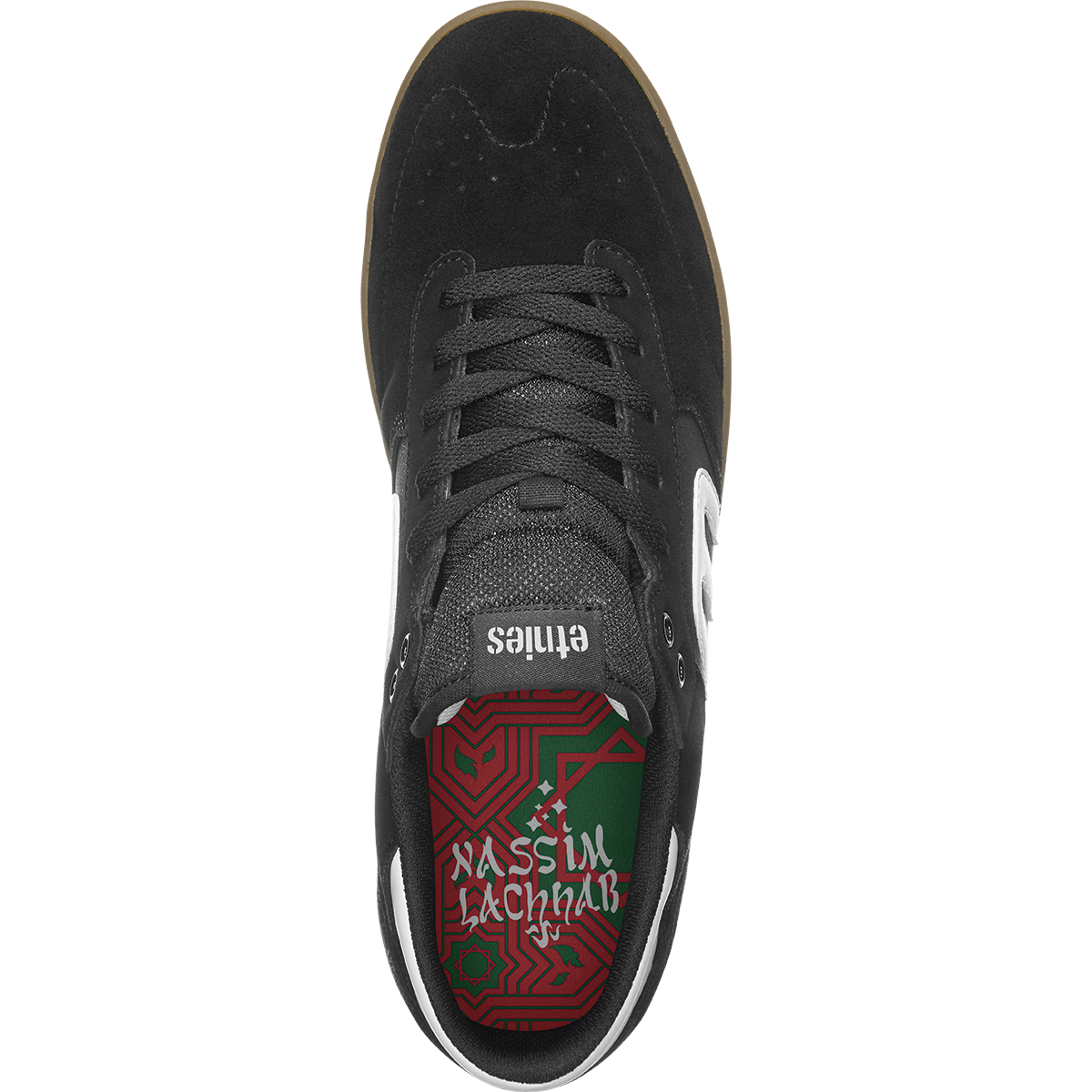Nassim Lachhab Black/Gum Etnies Windrow Skateboard Shoe Top