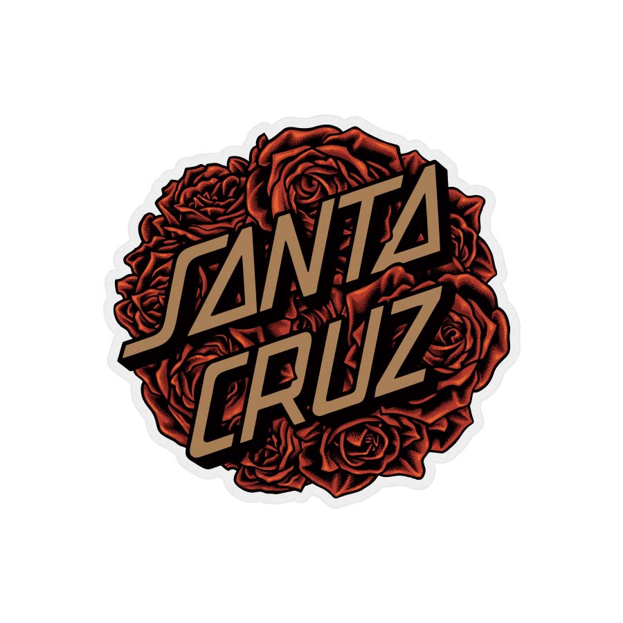 Red Bouquet Dot Santa Cruz Skateboard Sticker