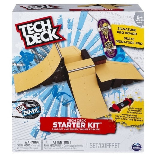 Tech Deck Fingerboard Starter Kit - Ramps + Board +Trainer Clips