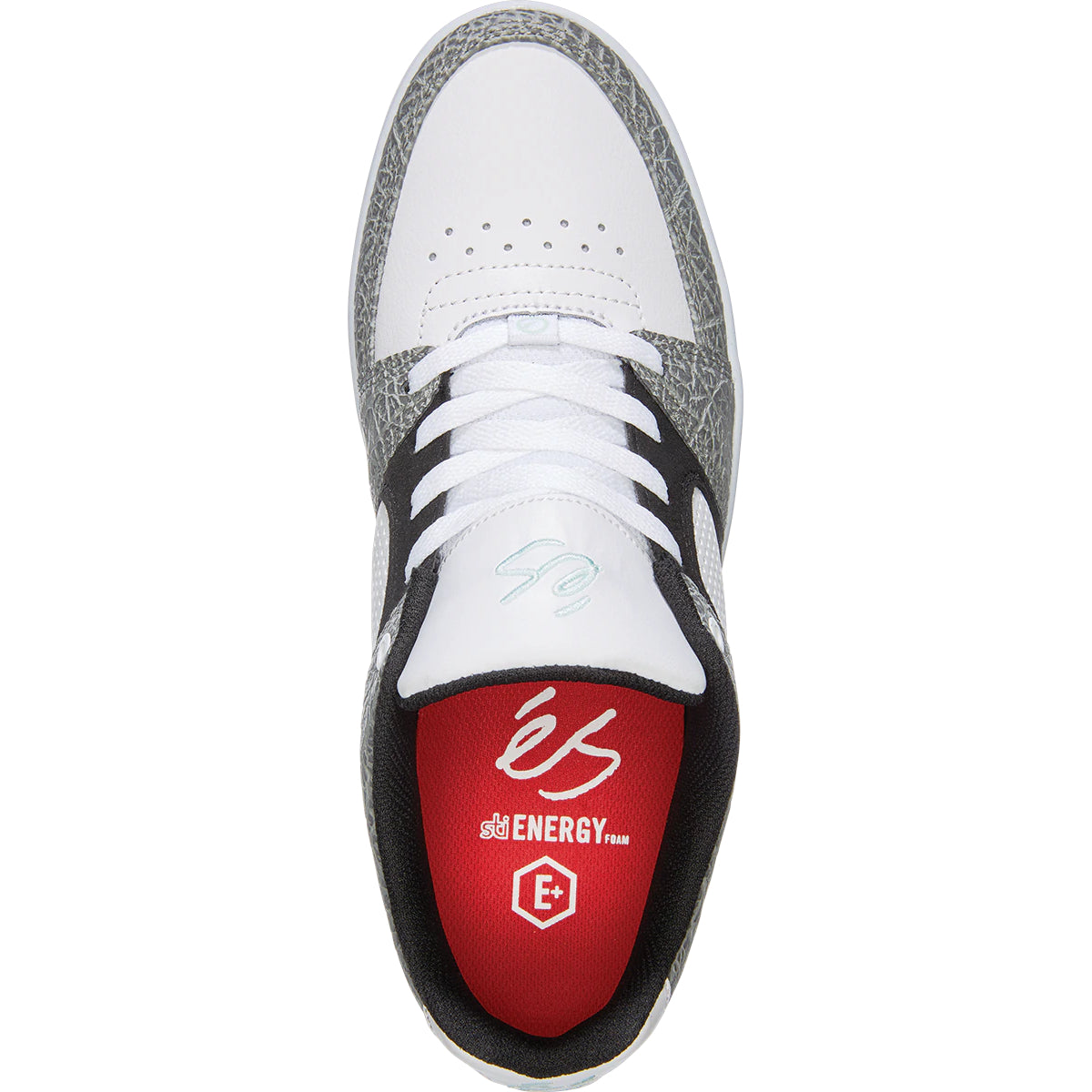 White/Turquiose Accel Slim eS Skateboarding Shoe Top