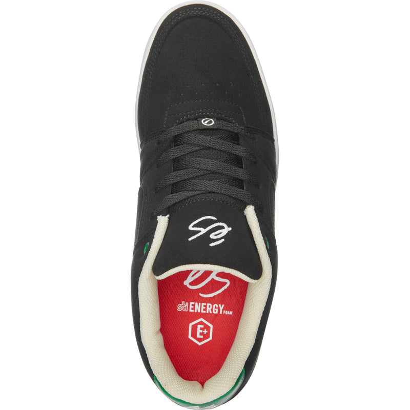 Black/White/Green Accel Slim eS Skateboarding Shoe Top