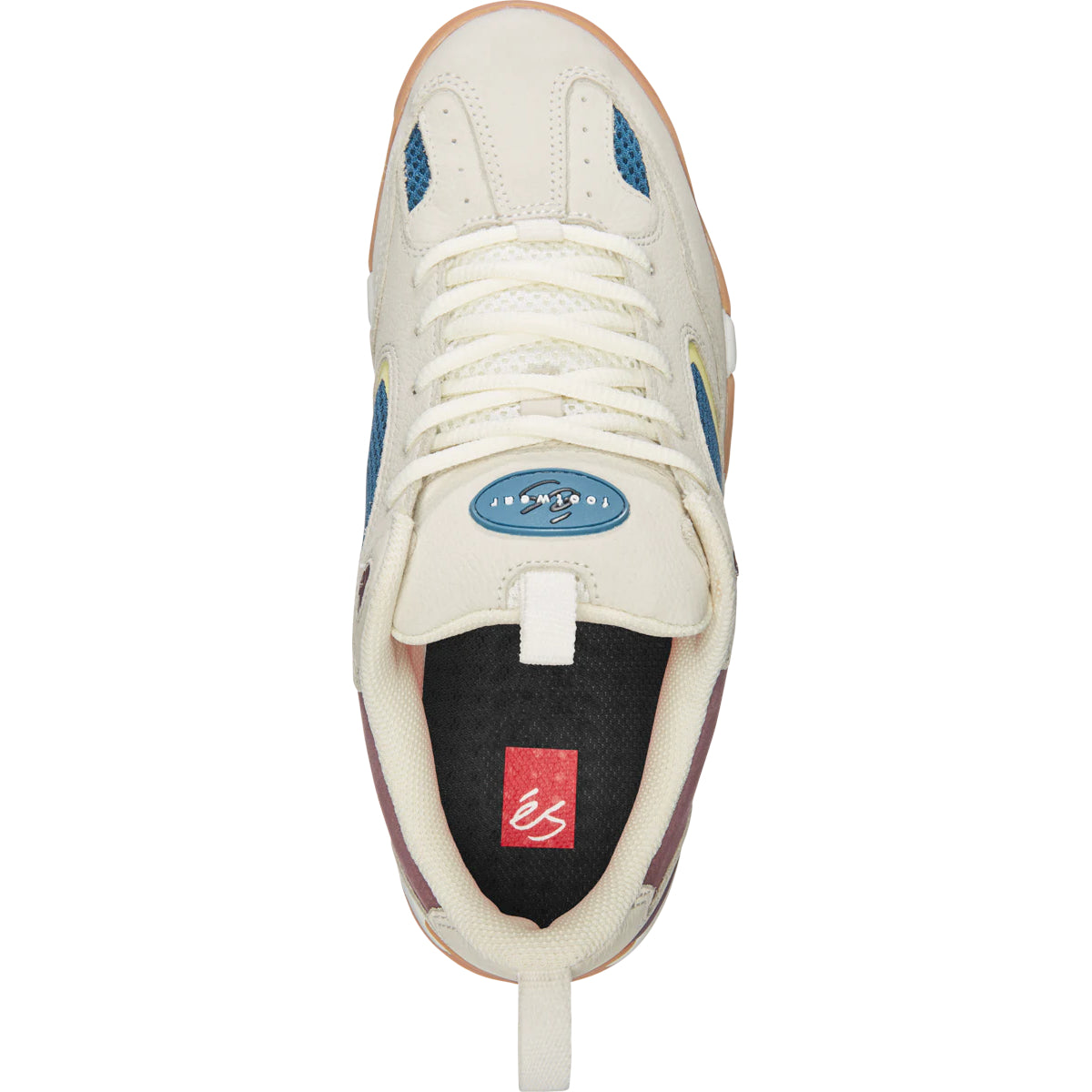 White/Blue/Gum Quattro Plus eS Skateboarding Shoe Top