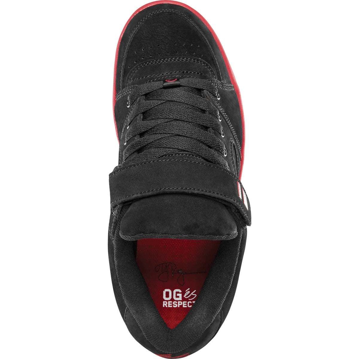 Black/Red TJ Rogers Accel OG Plus eS Skateboard Shoe Top