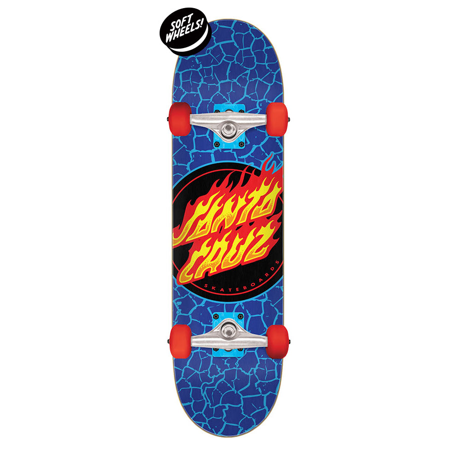 Blue Micro Flame Dot Santa Cruz Complete Skateboard