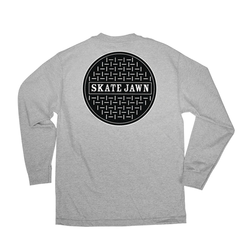 Heather Grey Skate Jawn OJ Wheels Long Sleeve T-shirt Back
