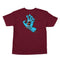 Youth Burgundy Screaming Hand Santa Cruz T-shirt Back