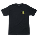 Black/Safety Yellow Screaming Hand Santa Cruz T-Shirt