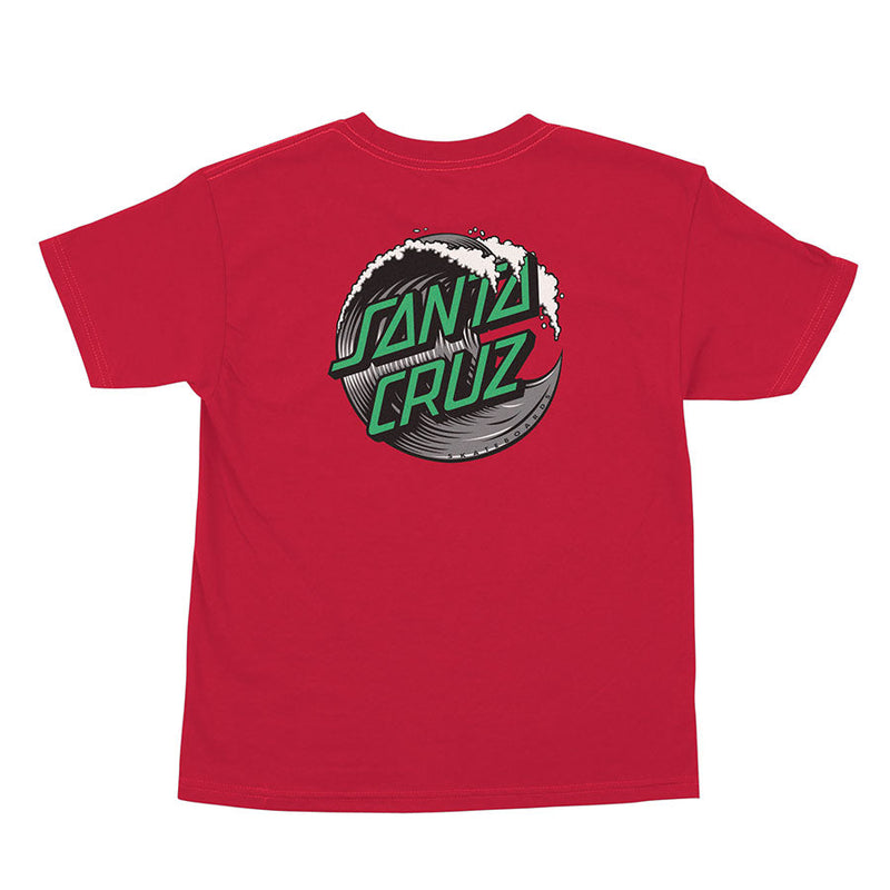 Red Boys Wave Dot Santa Cruz T-Shirt Back