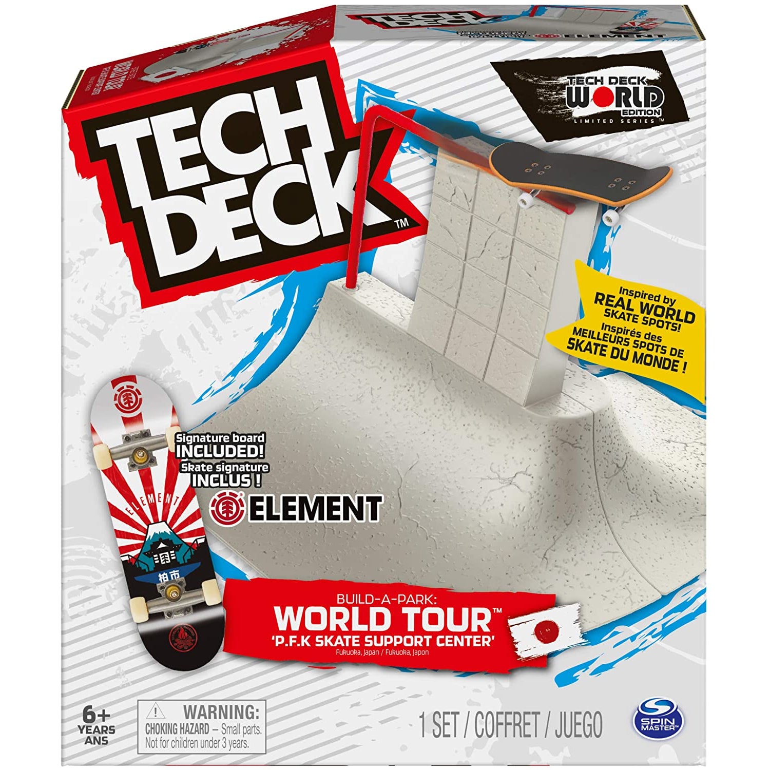 P.F.K Skate Support Tech Deck Build-A-Park World Tour Ramp Set with Deck