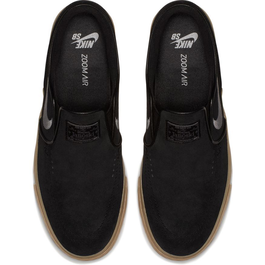 Nike SB Janoski Slip Skate Shoe - Black/Gun Smoke - Gum Light Brown