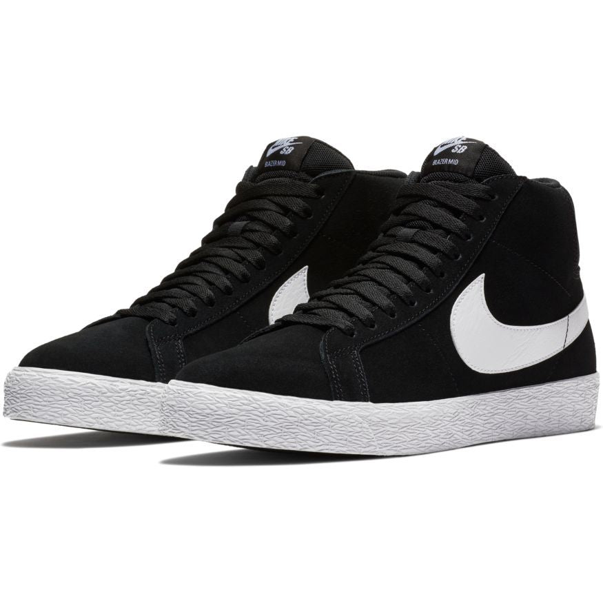 Black/White Blazer Mid Nike SB Skateboarding Shoe Front