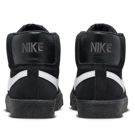 Black Zoom Blazer Mid Nike SB Skateboard Shoe Back
