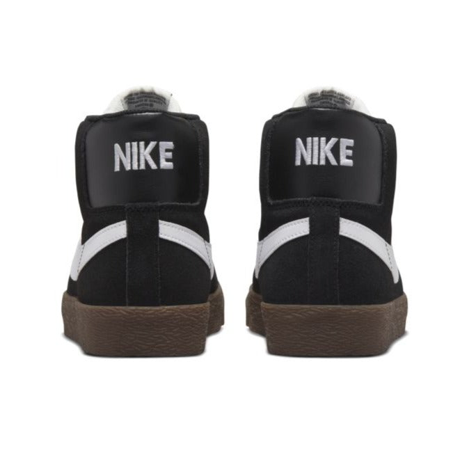 Black/Gum Blazer Mid Nike SB Skateboarding Shoe Back