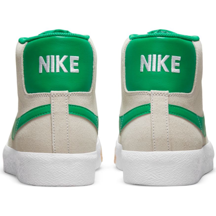 White/Lucky Green Blazer Mid Nike SB Skateboarding Shoe Back