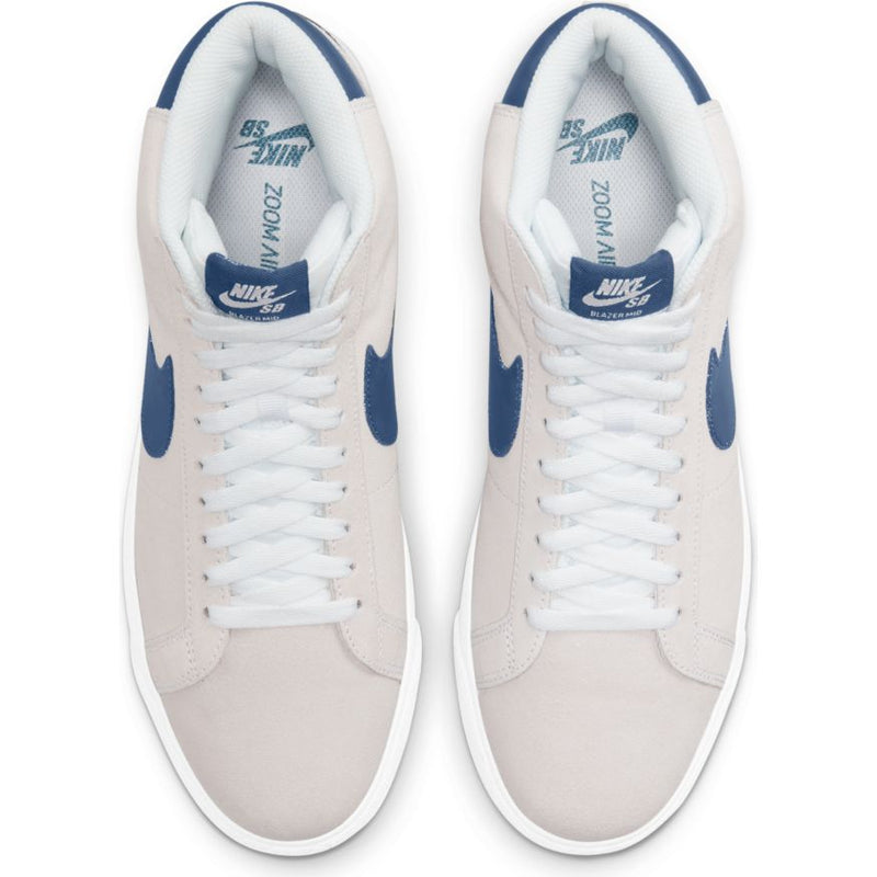 White/Court Blue Blazer Mid Nike SB Skateboarding Shoe Top