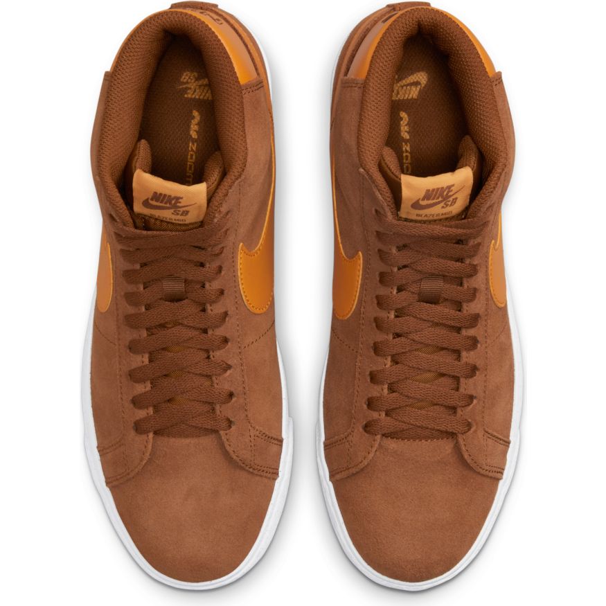 Pecan Blazer Mid Nike SB Skateboarding Shoe Top