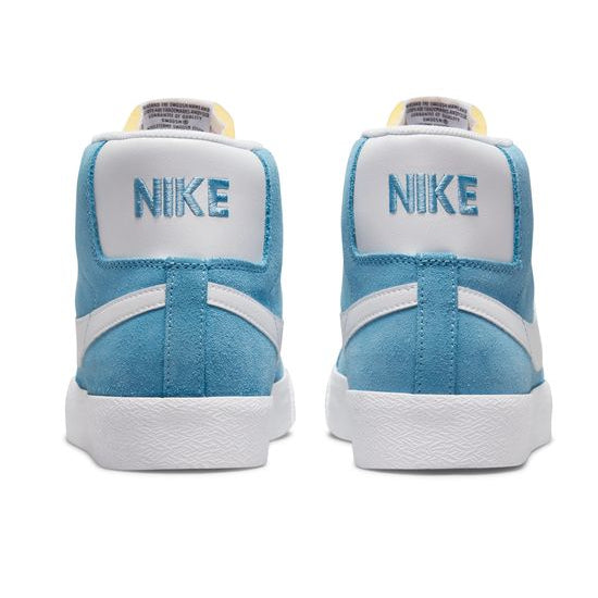 Cerulean Blue Zoom Blazer Mid Nike SB Skateboard Shoe Back