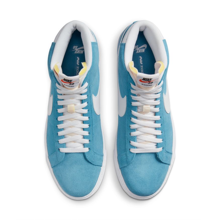 Cerulean Blue Zoom Blazer Mid Nike SB Skateboard Shoe Top