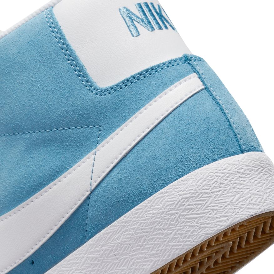 Cerulean Blue Zoom Blazer Mid Nike SB Skateboard Shoe Detail