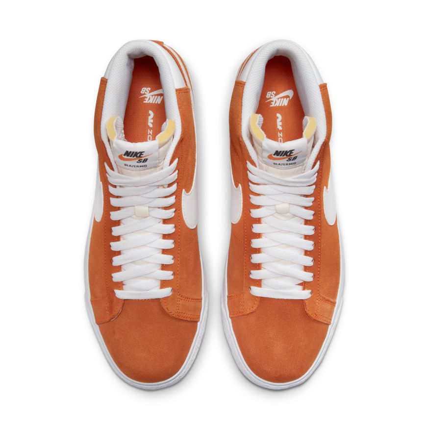 Safety Orange Zoom Blazer Mid Nike SB Skateboard Shoe Top