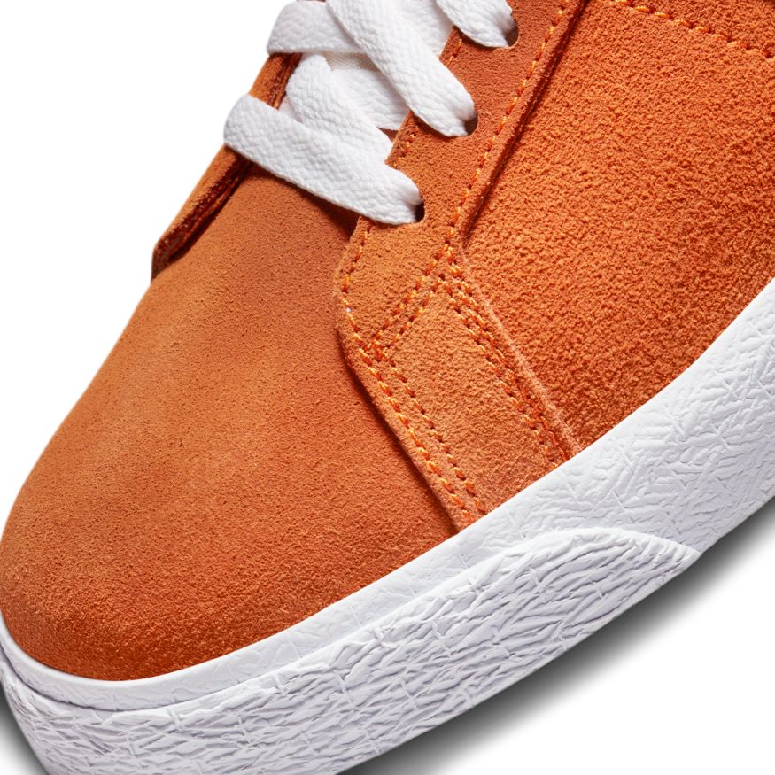Safety Orange Zoom Blazer Mid Nike SB Skateboard Shoe Detail