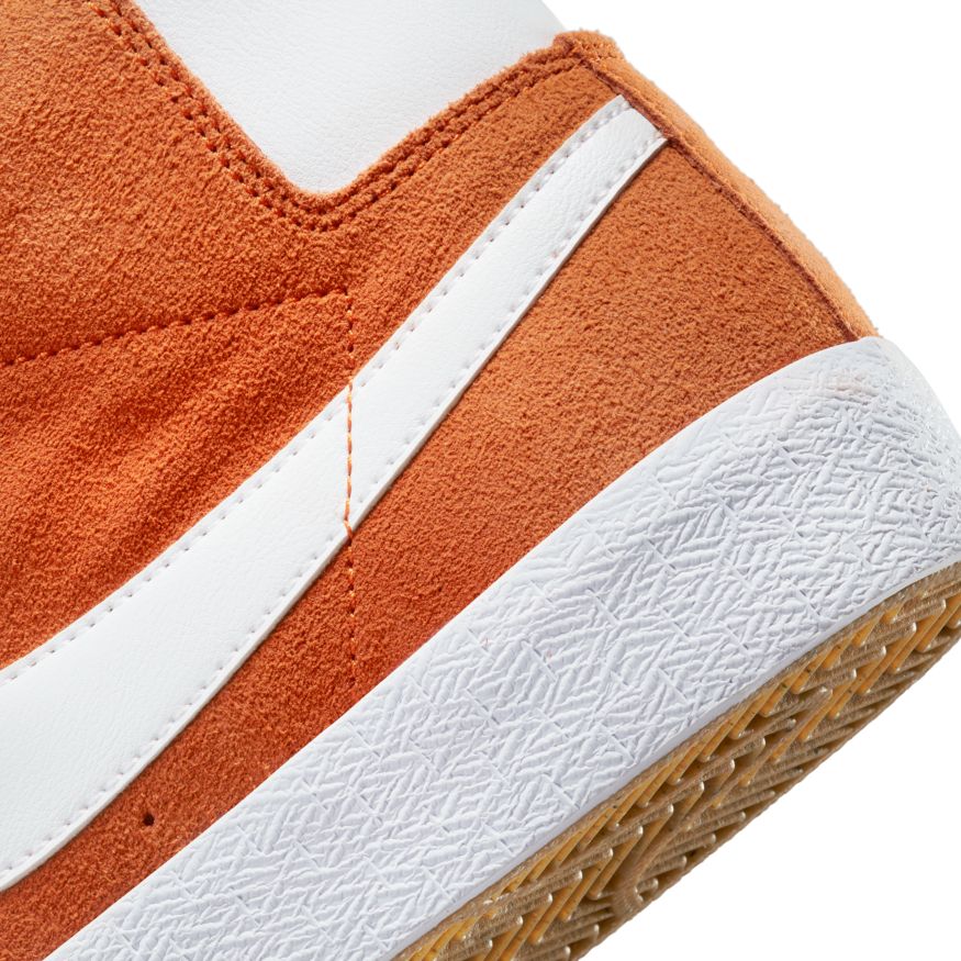 Safety Orange Zoom Blazer Mid Nike SB Skateboard Shoe Detail