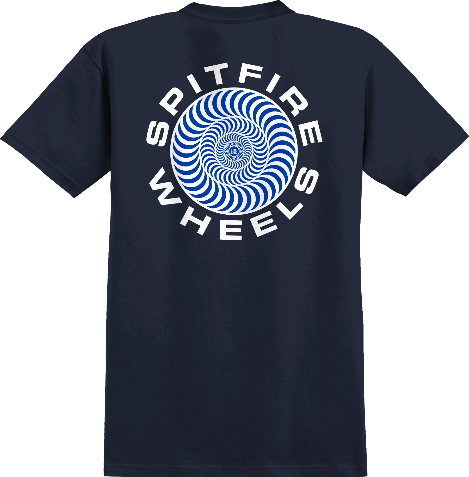 Navy Classic 87 Swirl Spitfire Wheels T-Shirt Back